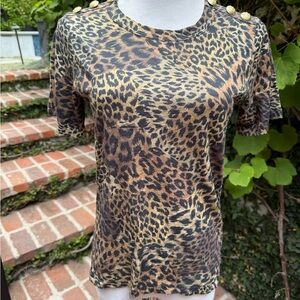 Veronica Beard Leopard and Gray Patterned Fabric